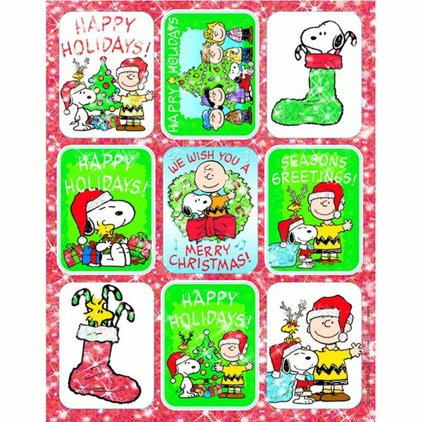 Peanuts Christmas Glitter Stickers (36/Package)