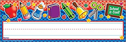 School Tools Gingham! Name Plates (36/Package)