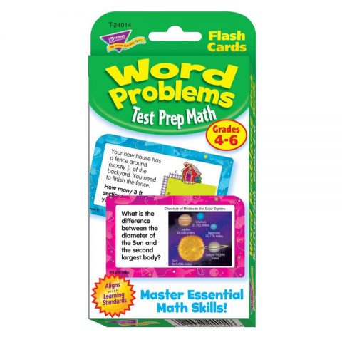 Test Prep Math Word Problems Flash Cards Grades 4-6