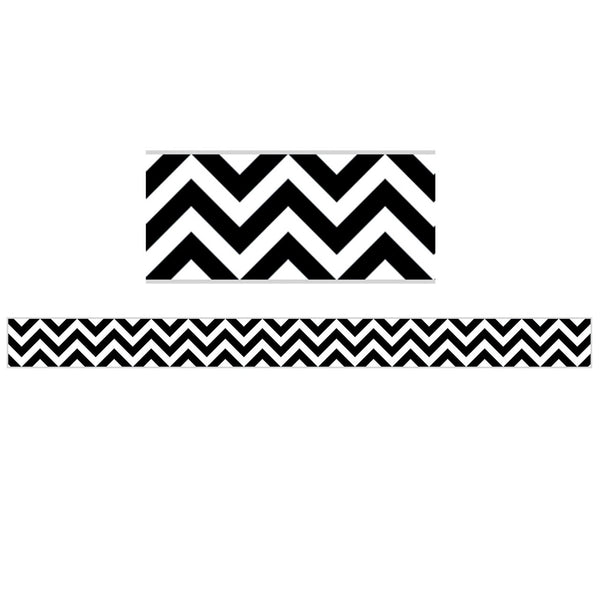 Black Chevron Straight Border (35'/Package)