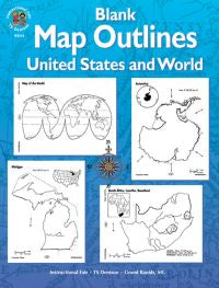 Blank Map Outlines United States and the World Grade 3