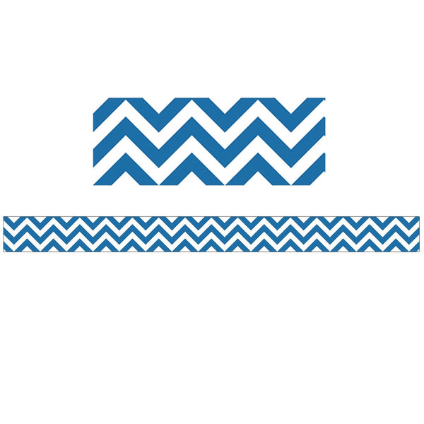 Blue Chevron Straight Border (35'/Package)