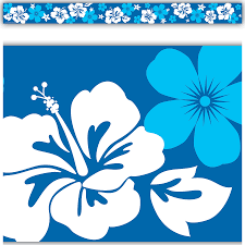 Blue Hibiscus Straight Border (35'/Package)