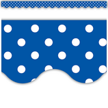 Blue Polka Dots Scalloped Border (35'/Package)