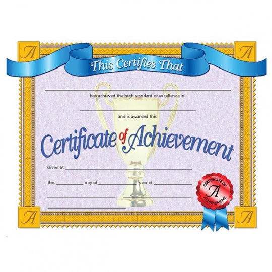 Certificate of Achievement (30/Package)