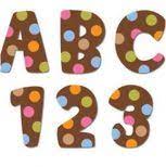 Dots on Chocolate Uppercase Letters Stickers (133/package)