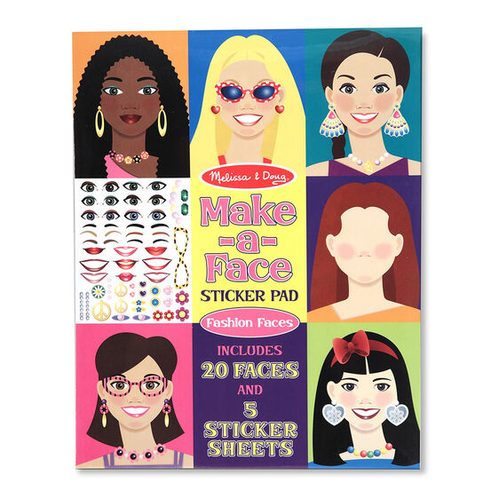 Make-a-Face Sticker Pad: Fashion Faces Ages 3+