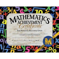 Mathematics Achievement Certificate (30/Package)