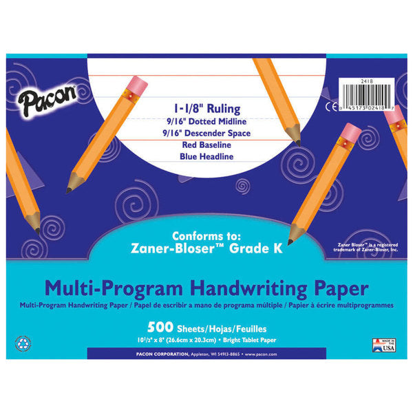 Multi-Program Handwriting Paper Grades Prek-K (500 Sheets/Pack)