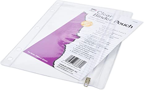 Pencil Pouch for Binder, 1 Pocket with Zipper Closure, Clear Vinyl