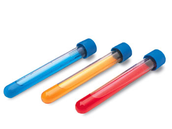 Plastic Test Tubes With Caps (12/ Package)