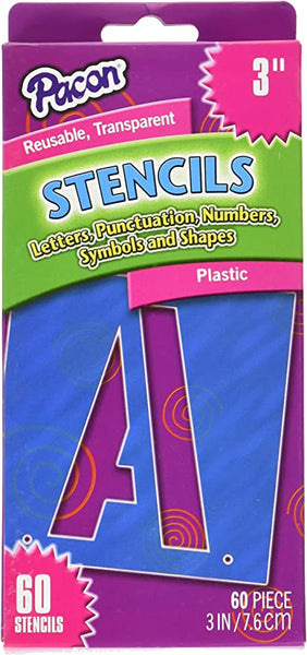 Reusable 3" Plastic Letter Stencils (60 Pieces)