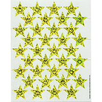 Smiling Stars Gold Sparkle Stickers (72/Package)