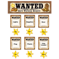 Wanted Western Helpers Mini Bulletin Board Set