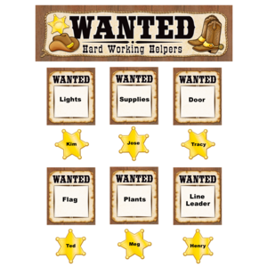 Wanted Western Helpers Mini Bulletin Board Set