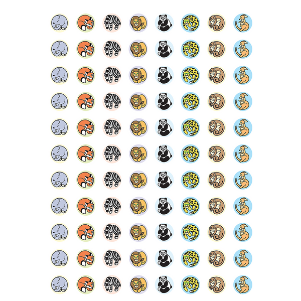 Zoo Animals Mini Stickers (528/Package)